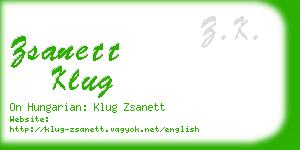 zsanett klug business card